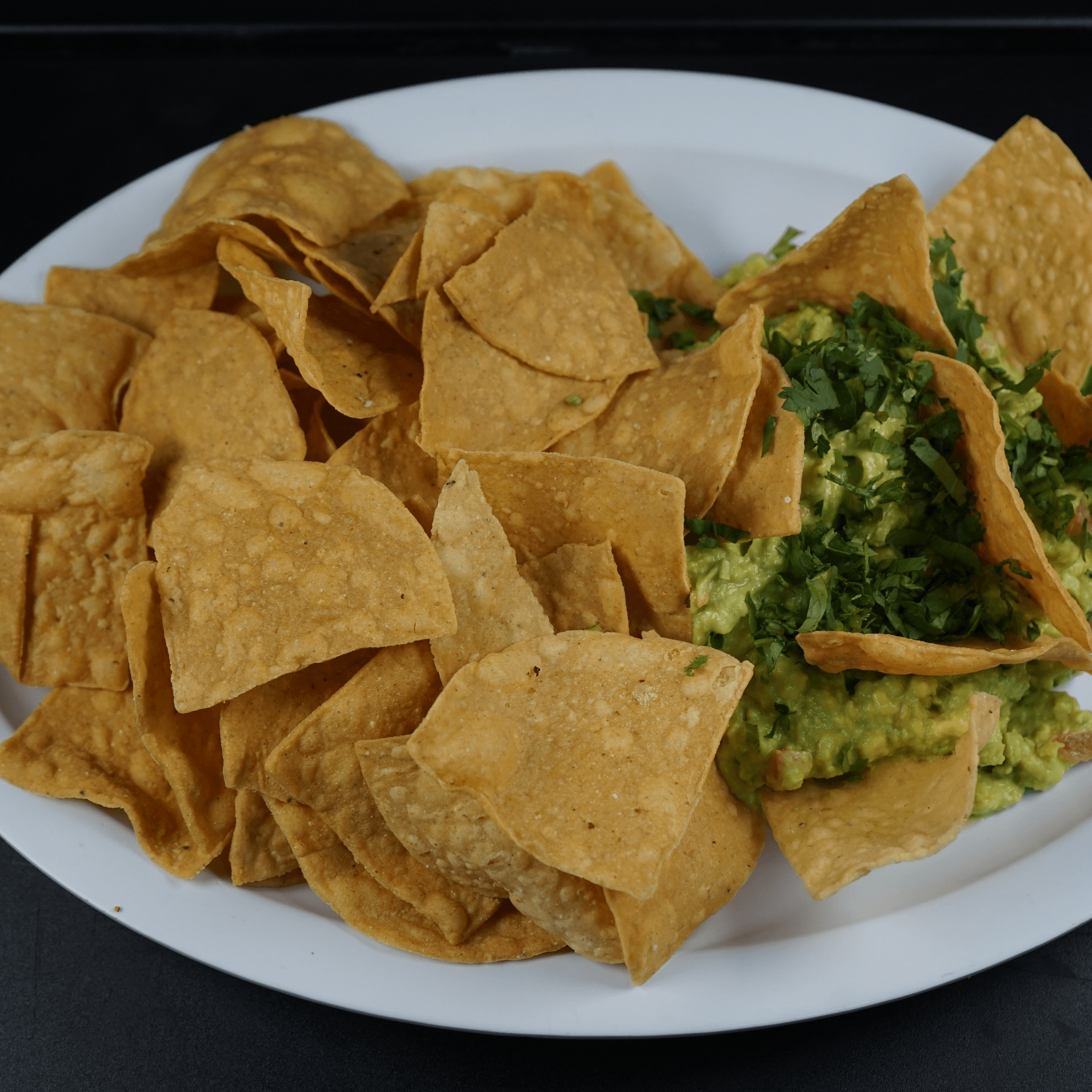 Guacamole with chips.