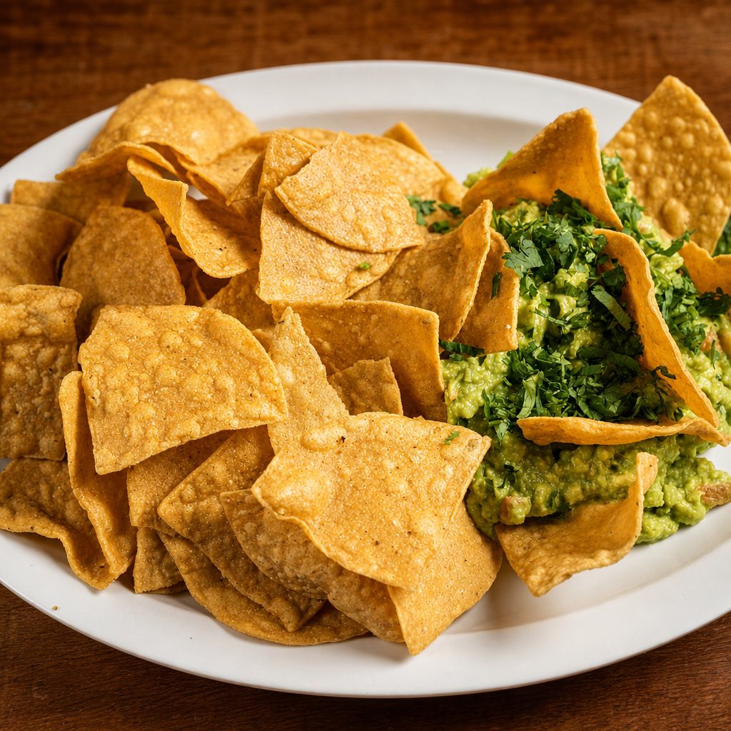 Guacamole with chips.