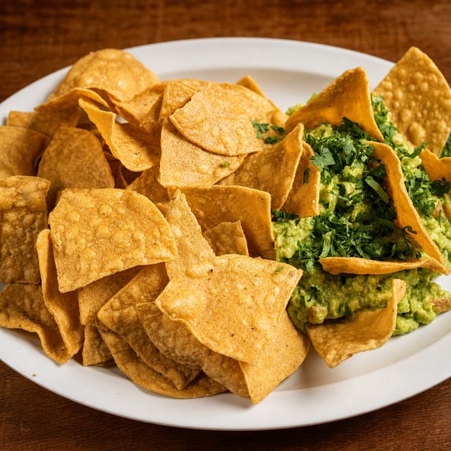 Guacamole with chips.