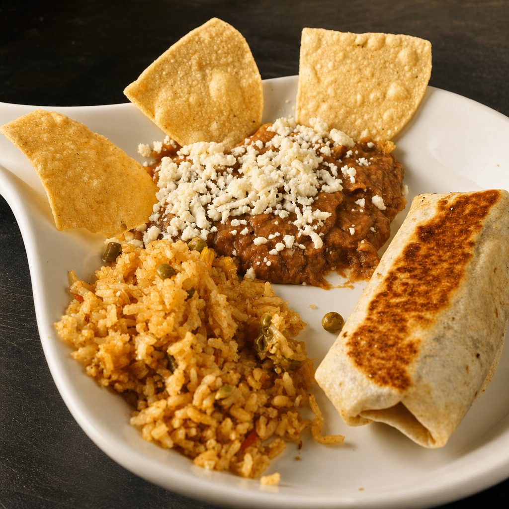 Mini burrito with cheese & beans.